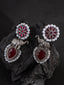 Silver-Plated Stones Studded And Beaded Animal Shaped Oxidised Drop Earrings