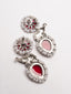 Silver-Plated Stones Studded And Beaded Animal Shaped Oxidised Drop Earrings
