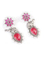 Silver-Plated Stones Studded And Beaded Animal Shaped Oxidised Drop Earrings