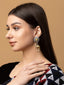Silver-Plated Artificial Beaded Animal Shaped Oxidised Drop Earrings