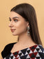 Silver-Plated Artifical Beaded Animal Shaped Oxidised Drop Earrings