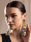 Silver-Plated Artificial Stones Studded & Beaded Dome Shaped Jhumkas