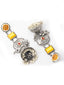 Silver-Plated Artificial Stones Studded & Beaded Dome Shaped Jhumkas