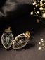 Silver-Plated Artificial Stones Studded & Beaded Teardrop Shaped Drop Earrings