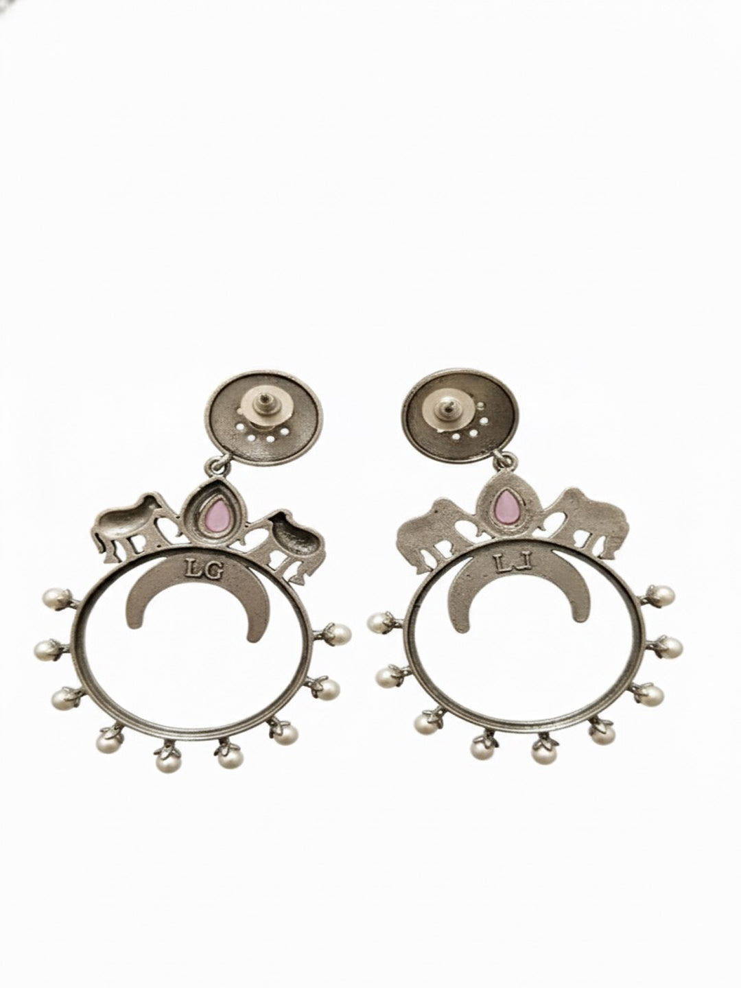 Women Gold Plated Elephant Shaped Drop Earrings