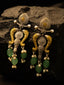 Silver-Plate Artificial Beaded Contemporary Drop Earrings