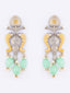 Silver-Plate Artificial Beaded Contemporary Drop Earrings