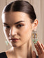 Silver-Plate Artificial Beaded Contemporary Drop Earrings