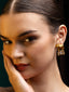 Gold-Plated Artificial Stones Studded Cow Shaped Drop Earrings