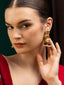 Gold Plated Artificial Stone Studded & Beaded Dome Shaped Jhumkas