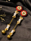 Gold Plated Pearls Beaded Contemporary Drop Earrings