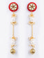 Gold Plated Pearls Beaded Contemporary Drop Earrings