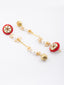 Gold Plated Pearls Beaded Contemporary Drop Earrings