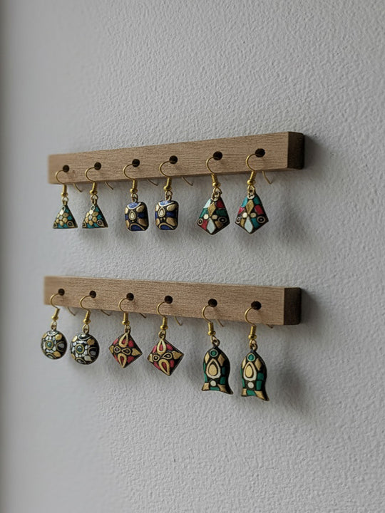 Set Of 6 Geometric Shaped Drop Earrings