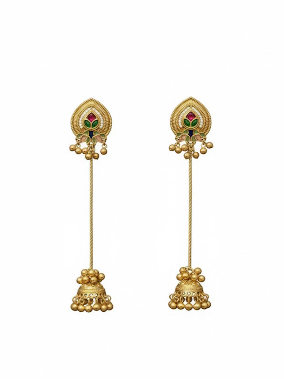 Leaf Shaped Jhumkas Earrings