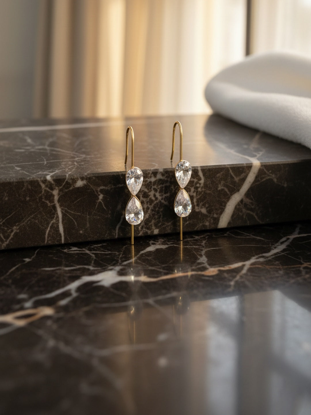 Teardrop Shaped Ear Cuff Earrings