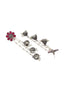 PANASH Silver_Plated & Maroon Contemporary Drop Earrings