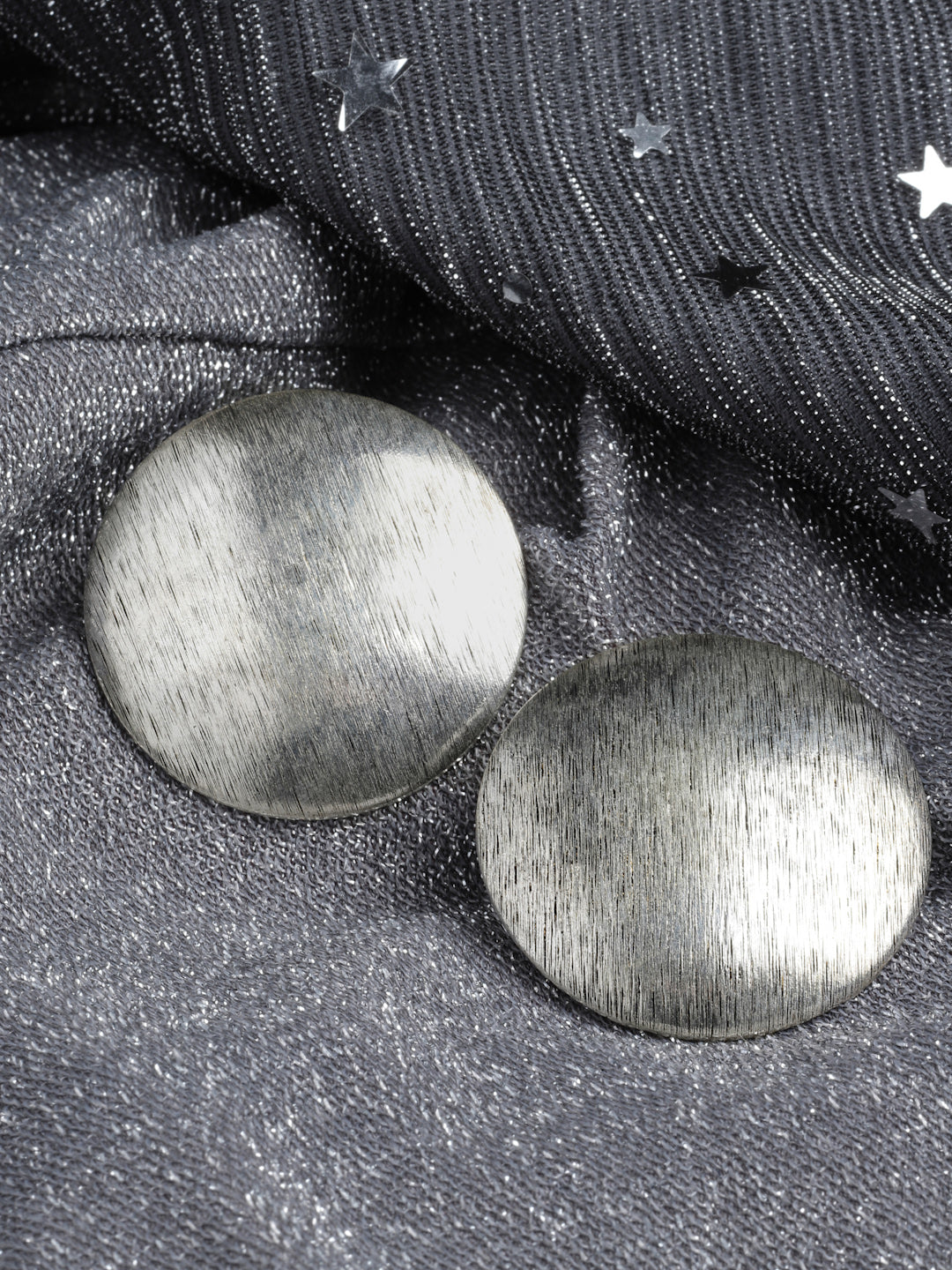 Silver-Plated Circular Shaped Oxidized Studs