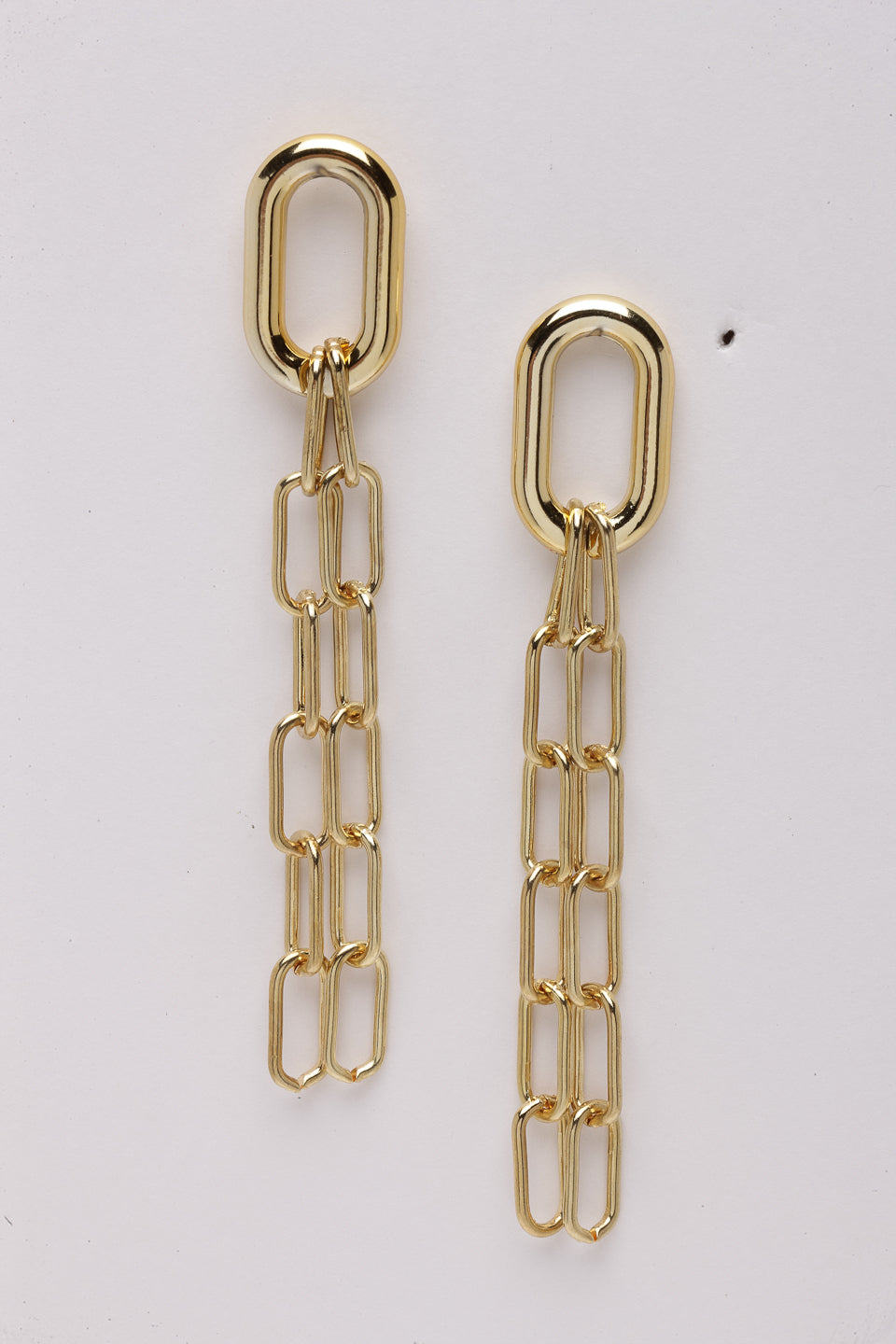 Gold-Plated Contemporary Drop Earrings