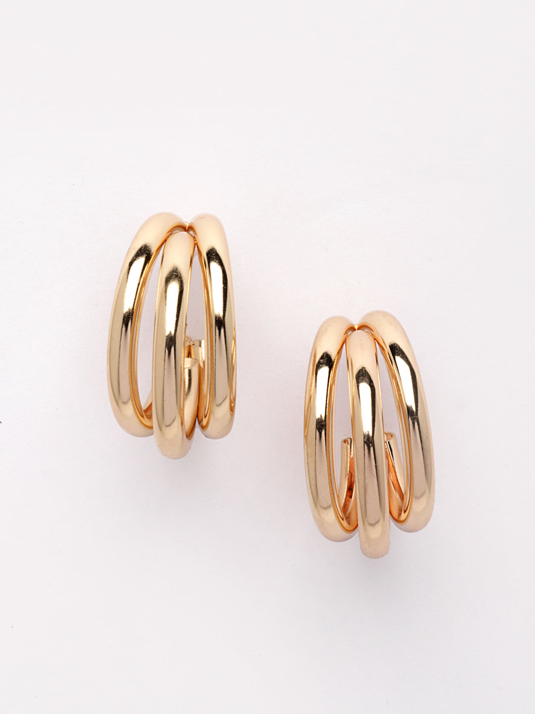 Gold-Plated Classic Half Hoop Earrings
