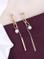 Gold-Plated Contemporary Beaded Drop Earrings