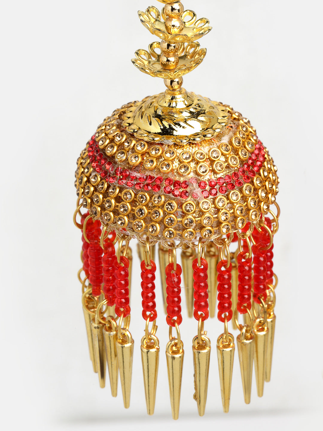 Set of 2 Gold-Plated Stone-Studded & Beaded Kaleera
