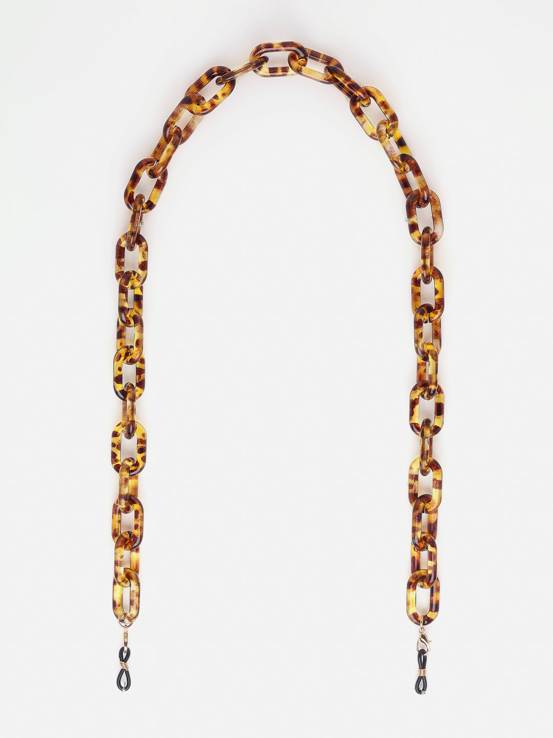 Women Brown Leopard Print Mask Chain