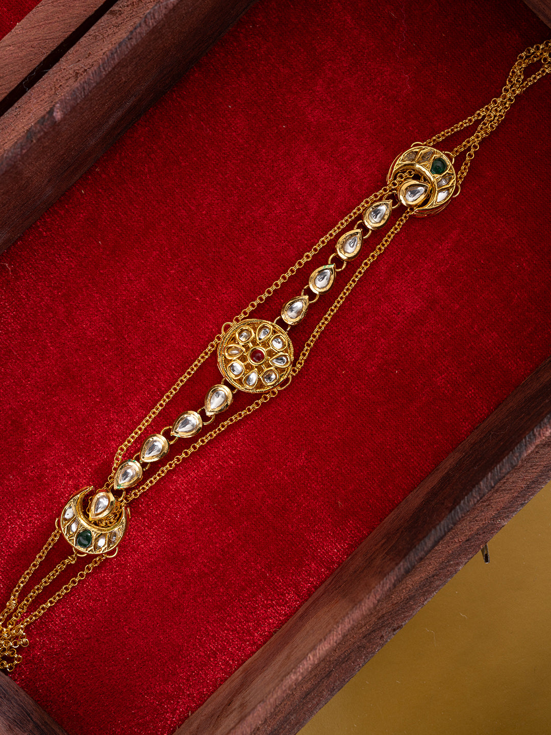 Gold-Plated Kundan Stone Studded Matha Patti