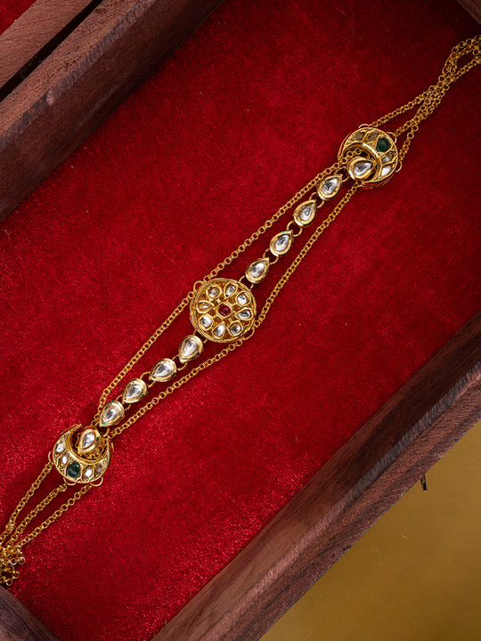 Gold-Plated Kundan Stone Studded Matha Patti