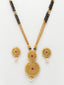 Gold-Plated Stone-Studded & Beaded Mangalsutra With Earrings