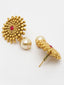 Gold-Plated Stone-Studded & Beaded Mangalsutra With Earrings