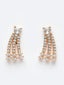 Gold-Plated AD-Stone Studded & Beaded Mangalsutra With Earrings