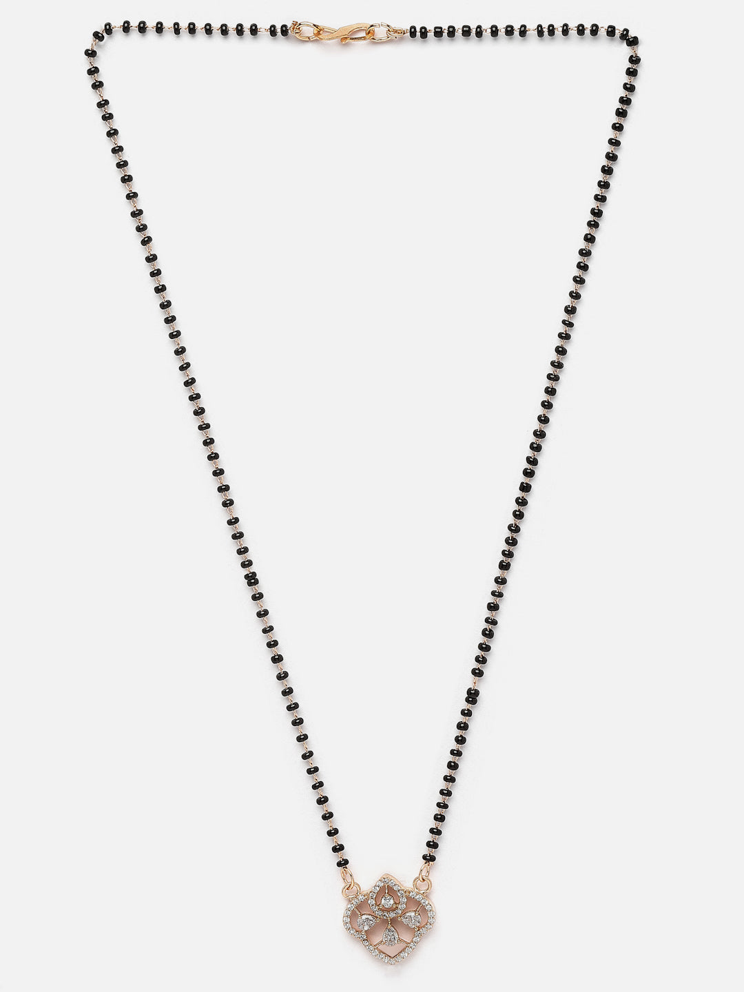 Gold-Plated Stone-Studded & Beaded Mangalsutra