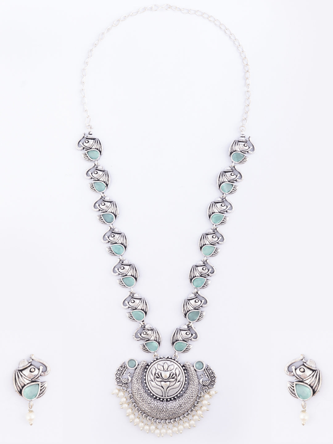 Stone-Studded & Beaded Jewellery Set