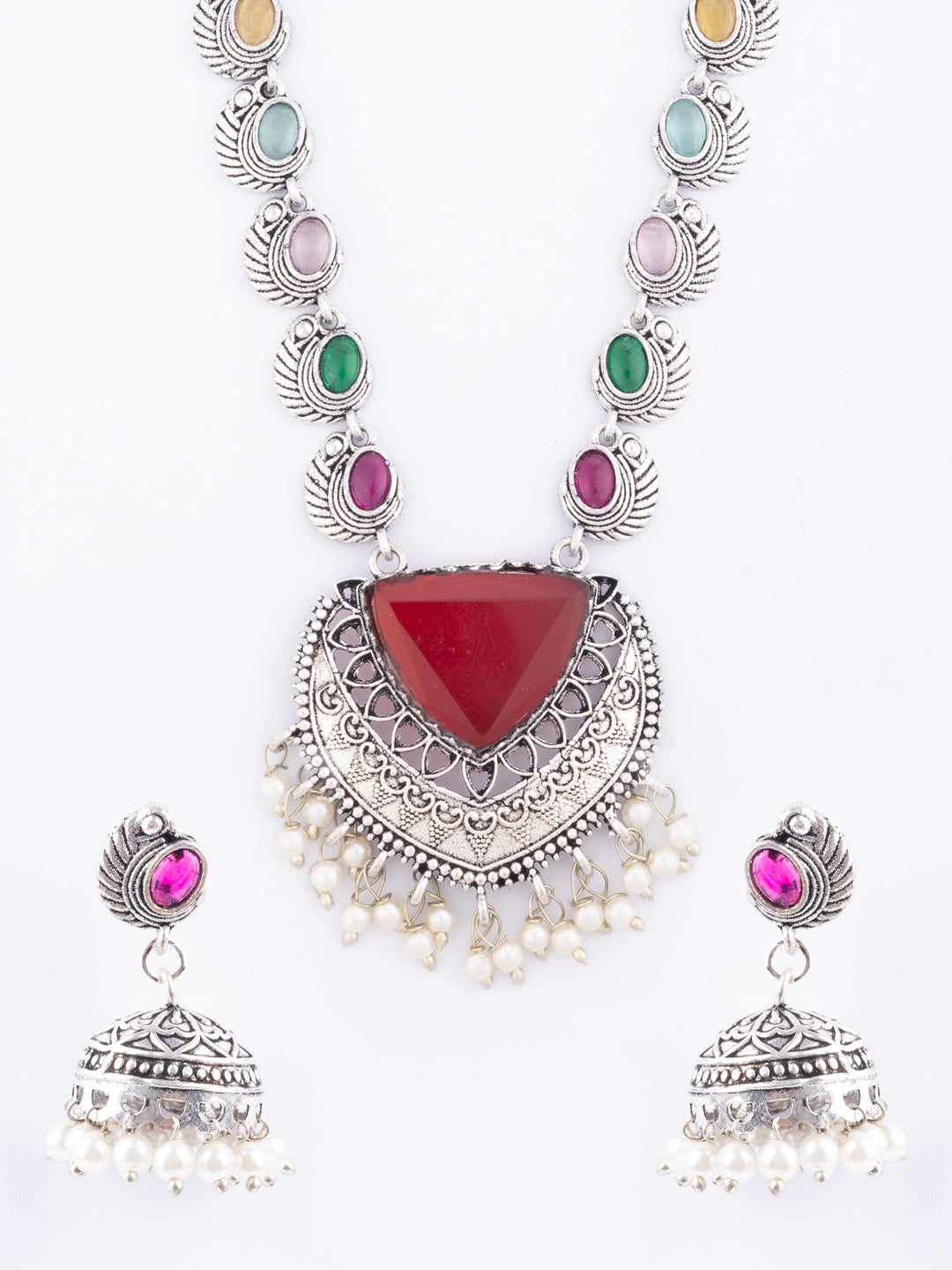 Stones Studded & Beaded Jewellery Set