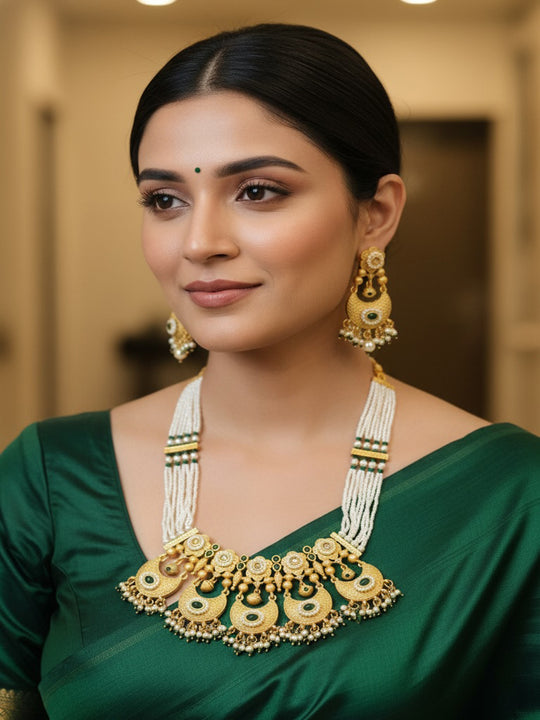 Gold-Plated Kundan-Studded Jewellery Set