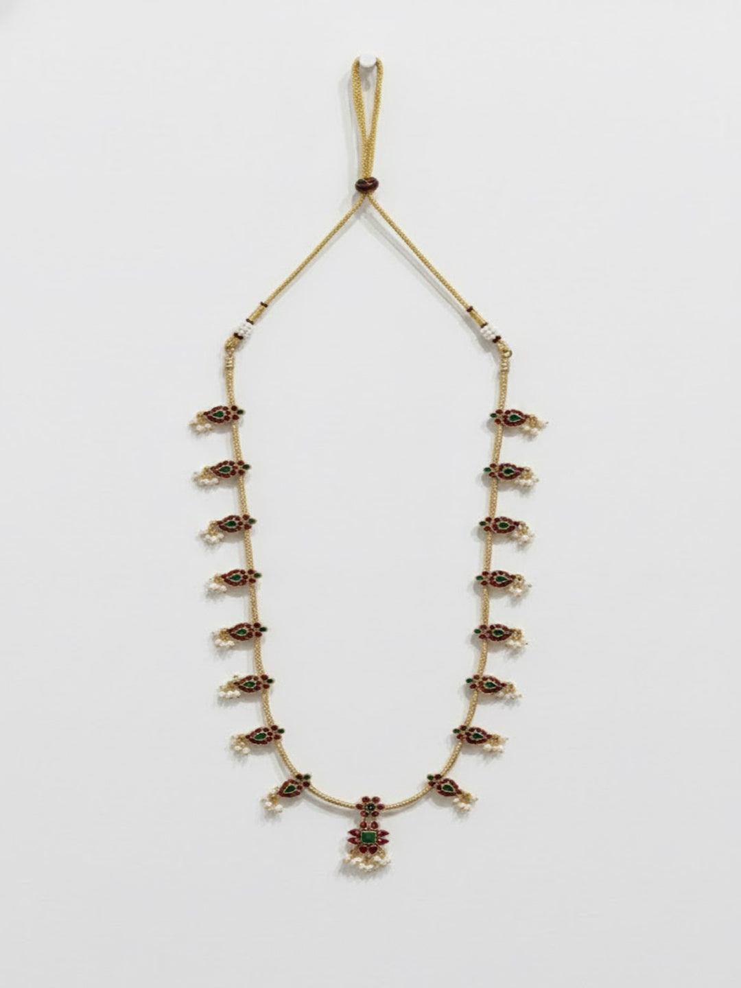 Gold-Plated Kundan Studded & Artificial Beaded Necklace With Earrings