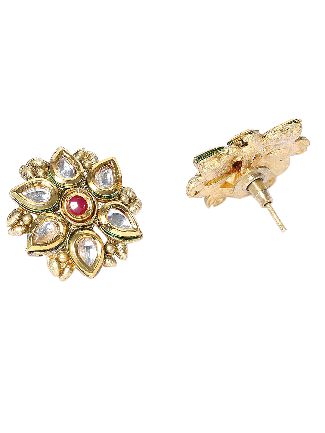 Gold-Toned & Off-White Beaded Jewellery Set