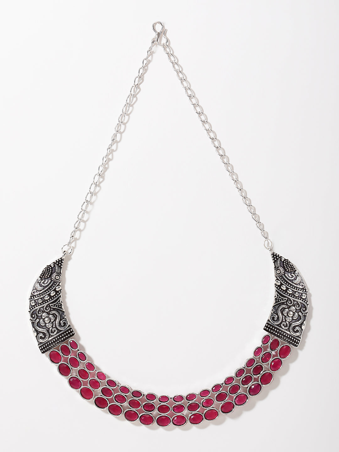 Silver-Plated Stones-Studded Jewellery Set