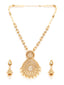 Gold-Plated & White Kundan Studded Beaded Handcrafted Jewellery Set