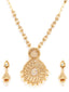 Gold-Plated & White Kundan Studded Beaded Handcrafted Jewellery Set