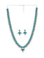 Silver-Plated Turquoise Blue Stone-Studded & Beaded Jewellery Set