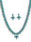 Silver-Plated Turquoise Blue Stone-Studded & Beaded Jewellery Set