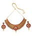 Gold-Plated Red Stone-Studded Sustainable Handcrafted Jewellery Set