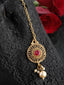 Gold-Plated Red Stone-Studded Sustainable Handcrafted Jewellery Set