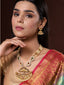 PANASH Gold-Plated Pink White Stone-Studded Beaded Handcrafted Jewellery Set