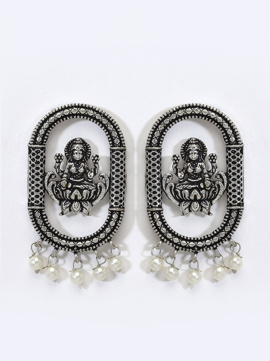 Silver-Plated Oxidized Antique Temple Jewellery Set