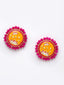 Gold-Plated Yellow & Pink Beaded Meenakari Jewellery Set