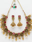 Gold-Plated & Red Antique Jewellery Set