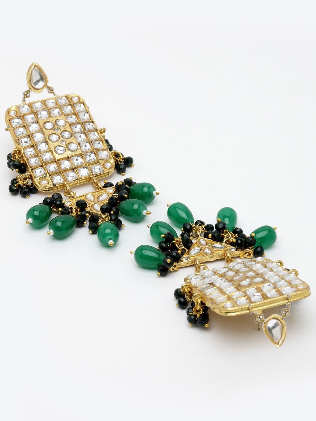 Gold-Plated & White Kundan Jewellery Set
